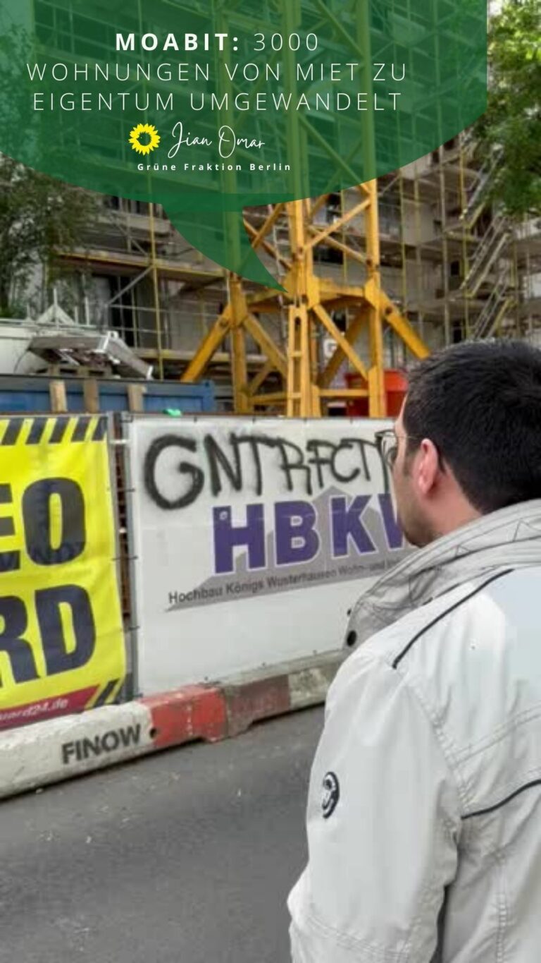 Gegen Vertreibung von Bewohner:innen aus dem Kiez durch Gentrifizierung in Moabit