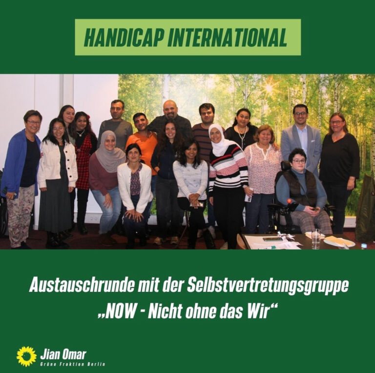 Handicap International – Austauschrunde mit der Selbstvertretungsgruppe “NOW – Nicht ohne das Wir”